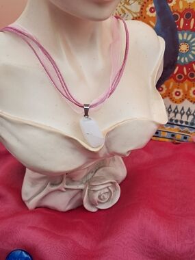 White Jadeite & Pink Multi Strand Necklace